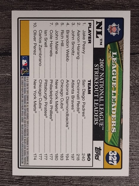 2008 Topps #327 Jake Peavy/Aaron Harang/John Smoltz