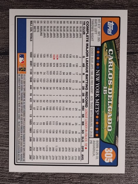2008 Topps #305 Carlos Delgado