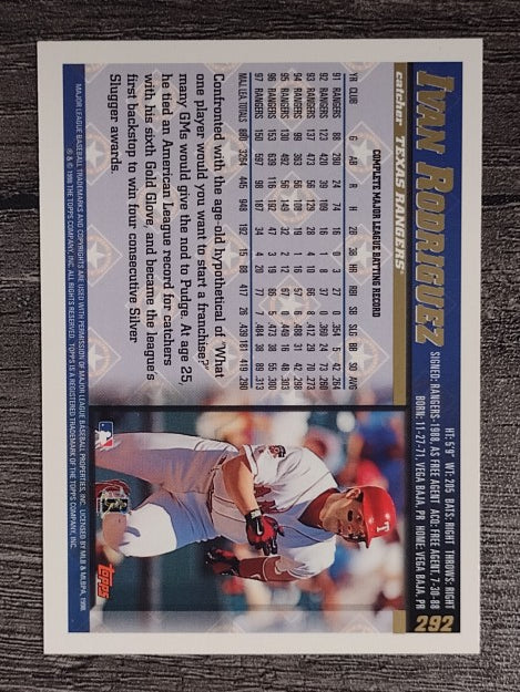 1998 Topps #292 Ivan Rodriguez