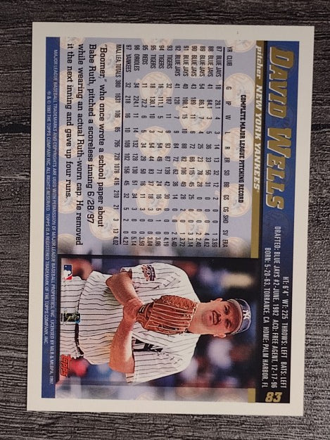 1998 Topps #83 David Wells