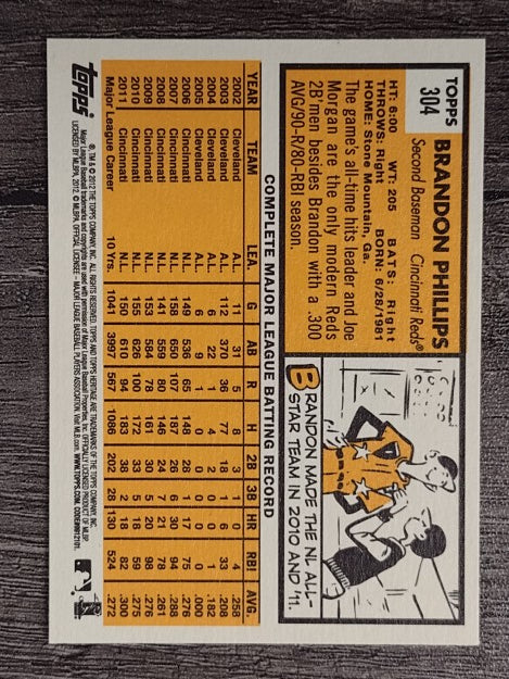 2012 Topps Heritage #304 Brandon Phillips