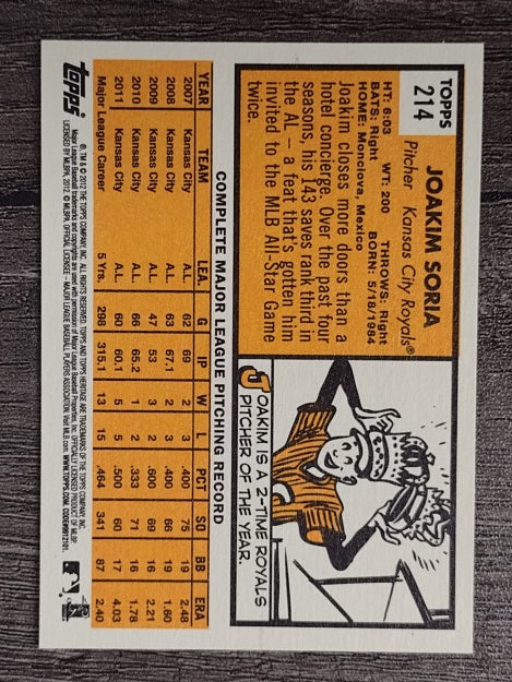 2012 Topps Heritage #214 Joakim Soria