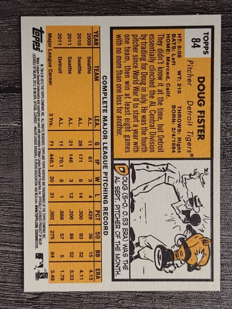 2012 Topps Heritage #84A Doug Fister