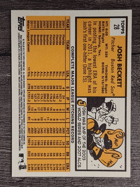 2012 Topps Heritage #28 Josh Beckett