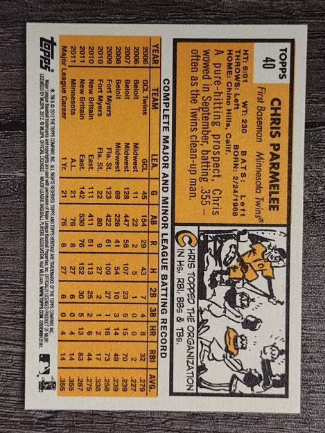 2012 Topps Heritage #40 Chris Parmelee