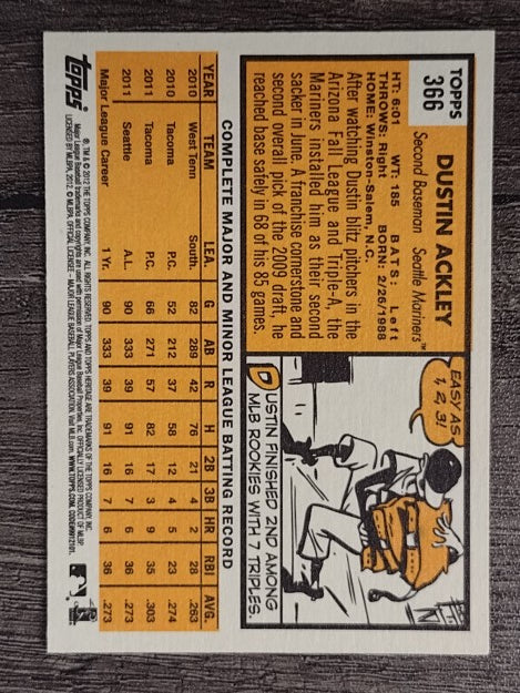 2012 Topps Heritage #366 Dustin Ackley