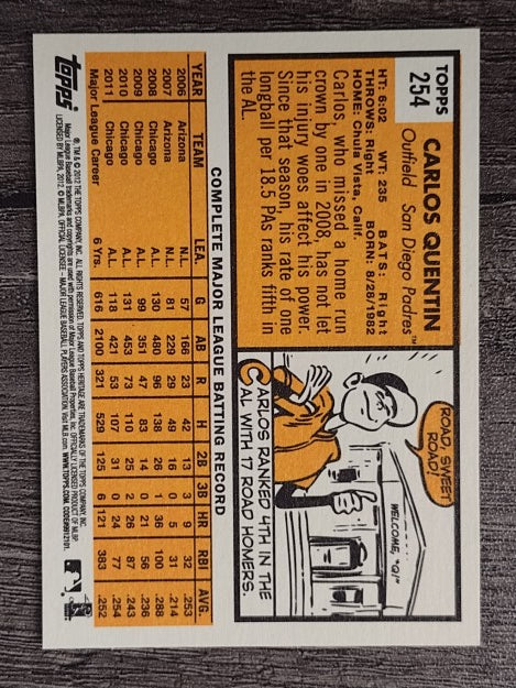 2012 Topps Heritage #254 Carlos Quentin