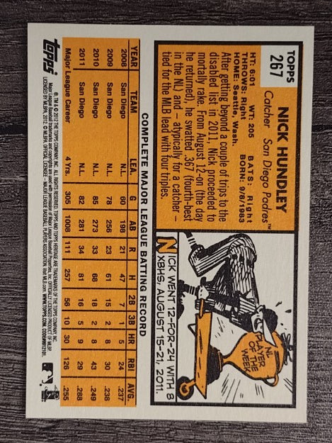 2012 Topps Heritage #267 Nick Hundley