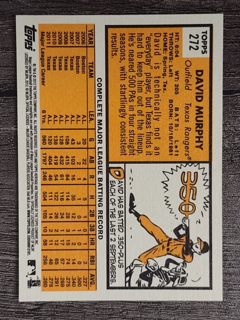 2012 Topps Heritage #272 David Murphy
