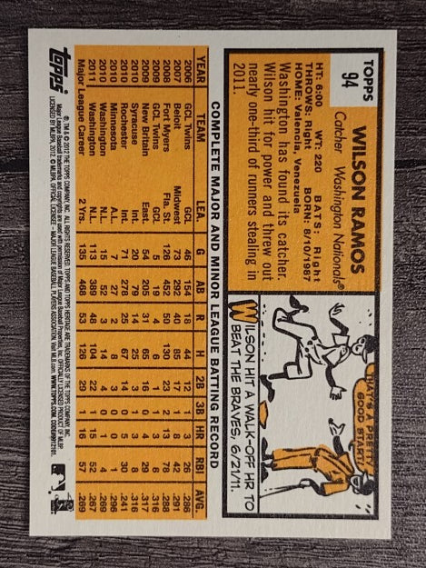 2012 Topps Heritage #94 Wilson Ramos