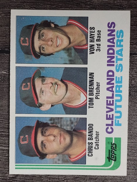 1982 Topps #141 Chris Bando/Tom Brennan/Von Hayes RC