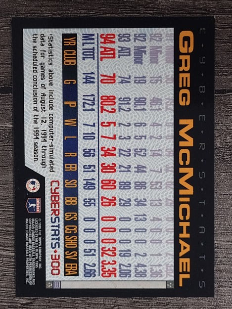 1995 Topps Cyberstats #300 Greg McMichael
