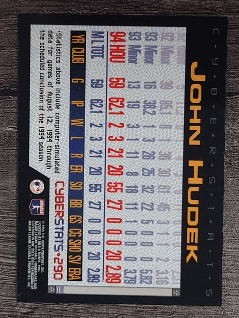 1995 Topps Cyberstats #290 John Hudek