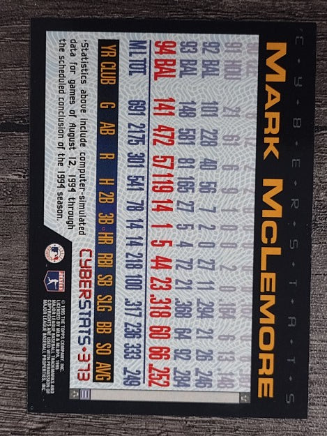 1995 Topps Cyberstats #373 Mark McLemore