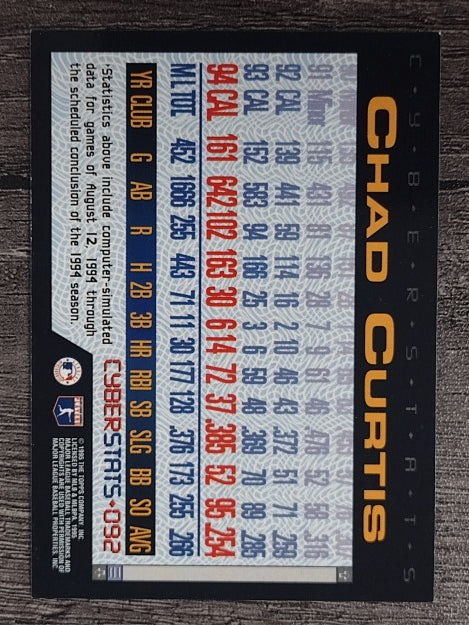 1995 Topps Cyberstats #92 Chad Curtis