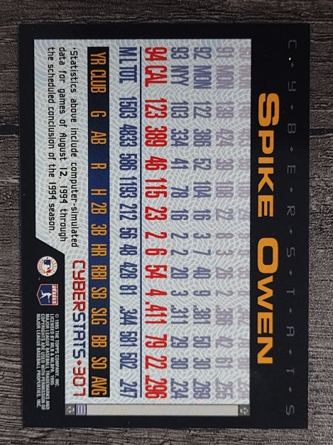 1995 Topps Cyberstats #307 Spike Owen