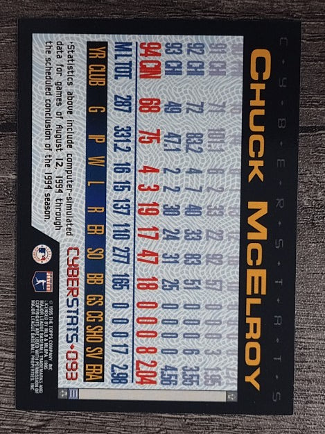 1995 Topps Cyberstats #93 Chuck McElroy