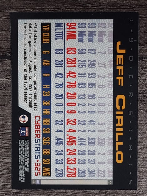 1995 Topps Cyberstats #325 Jeff Cirillo