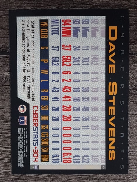 1995 Topps Cyberstats #304 Dave Stevens