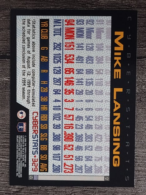 1995 Topps Cyberstats #329 Mike Lansing