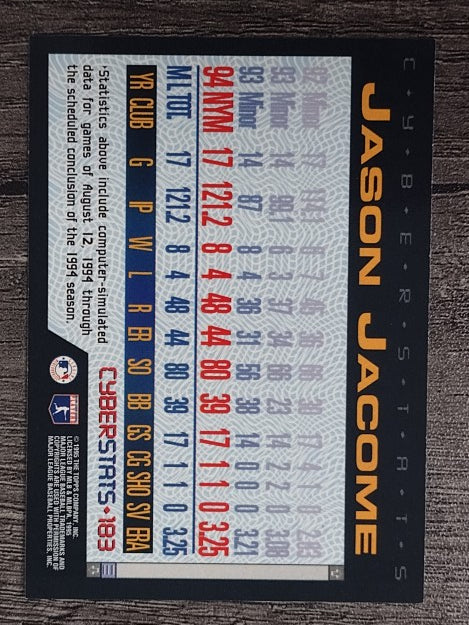 1995 Topps Cyberstats #183 Jason Jacome