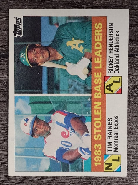 1984 Topps #134 Tim Raines/Rickey Henderson LL