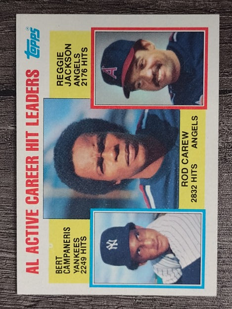 1984 Topps #711 Rod Carew/Bert Campaneris/Reggie Jackson LL