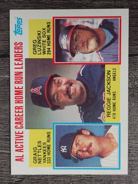 1984 Topps #712 Reggie Jackson/Greg Nettles/Greg Luzinski LL