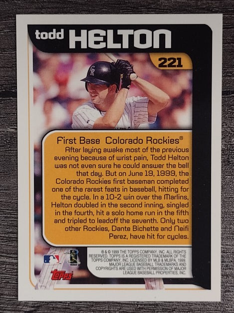 2000 Topps #221 Todd Helton HL