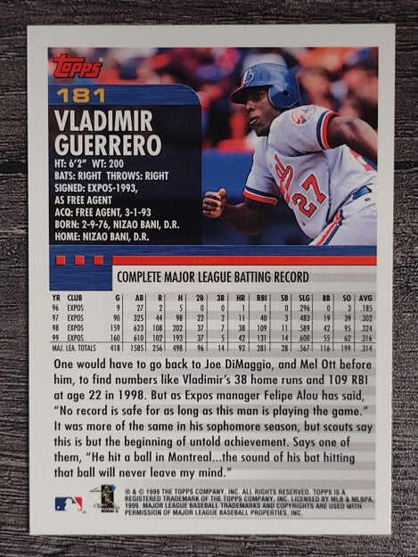 2000 Topps #181 Vladimir Guerrero