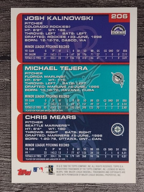 2000 Topps #206 Josh Kalinowski/Michael Tejera/Chris Mears