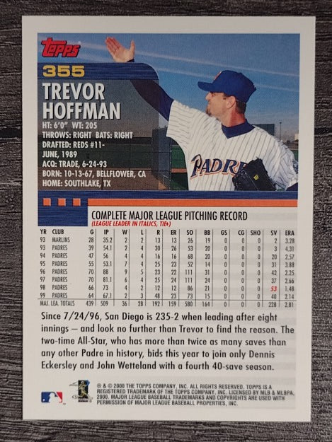 2000 Topps #355 Trevor Hoffman