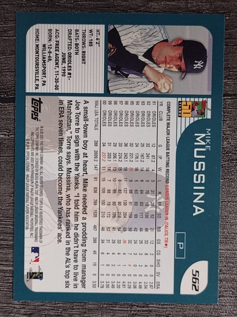 2001 Topps #562 Mike Mussina