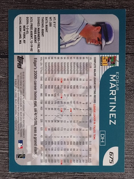 2001 Topps #675 Edgar Martinez
