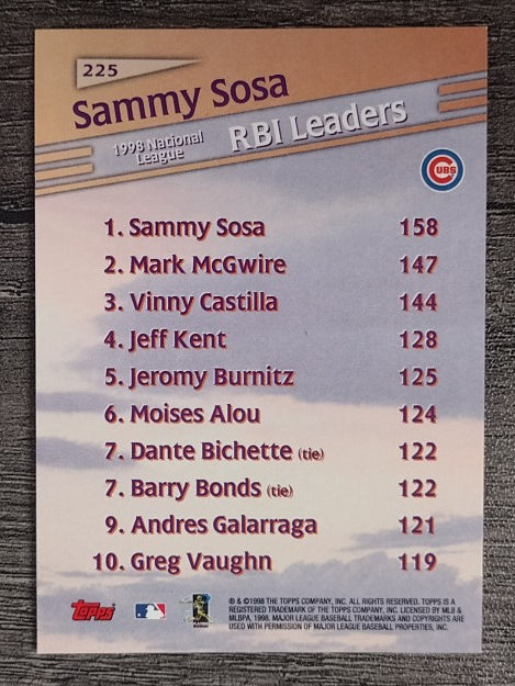 1999 Topps #225 Sammy Sosa LL