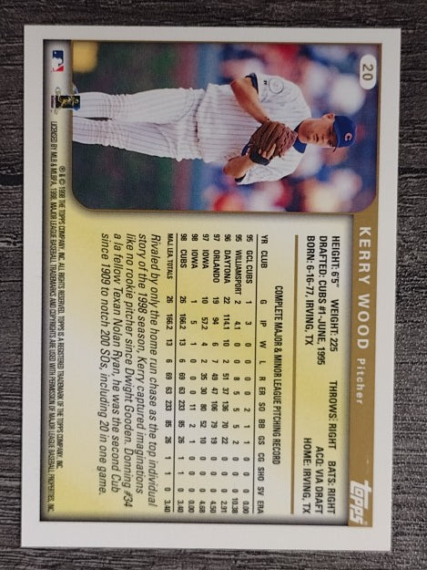 1999 Topps #20 Kerry Wood