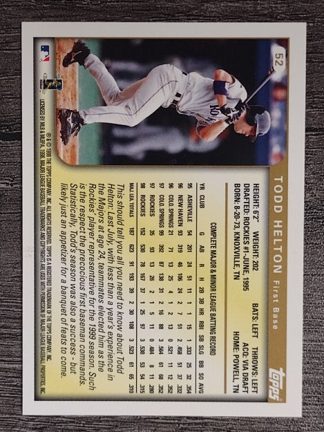 1999 Topps #52 Todd Helton