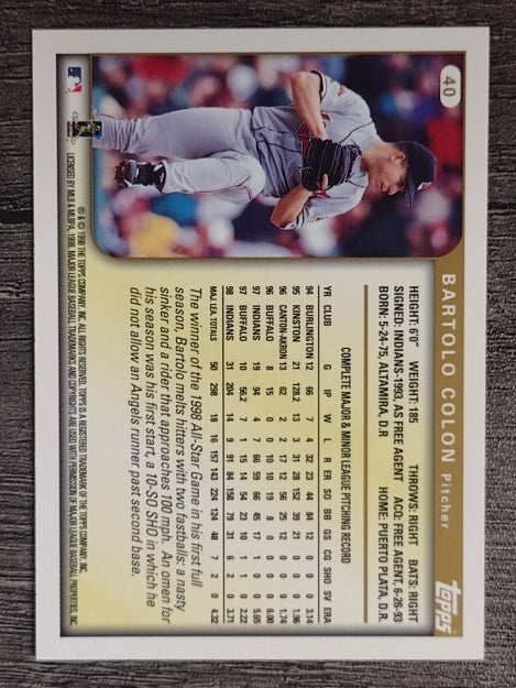 1999 Topps #40 Bartolo Colon
