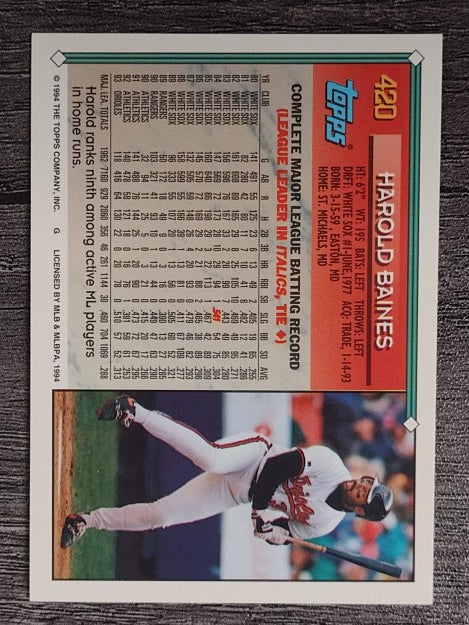 1994 Topps Gold #420 Harold Baines