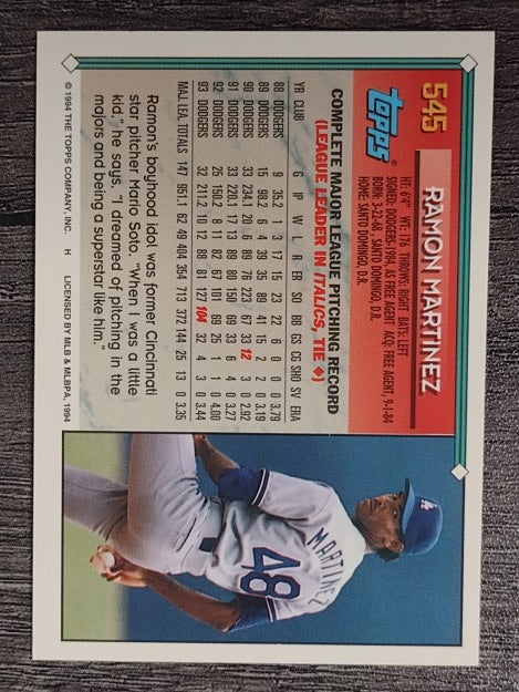 1994 Topps Gold #545 Ramon Martinez