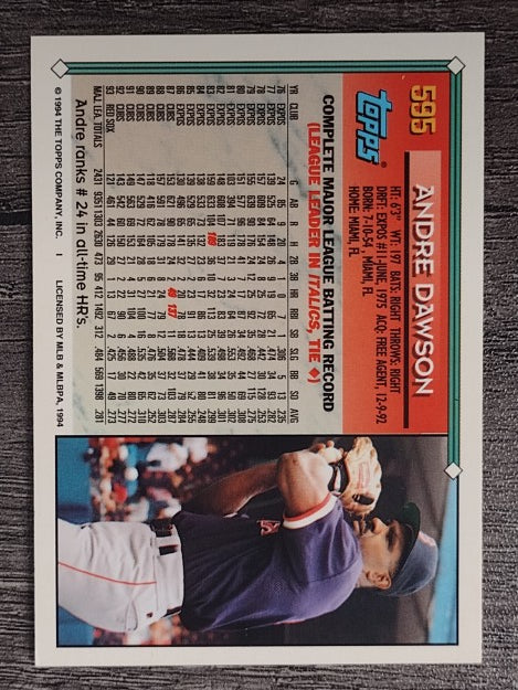 1994 Topps Gold #595 Andre Dawson