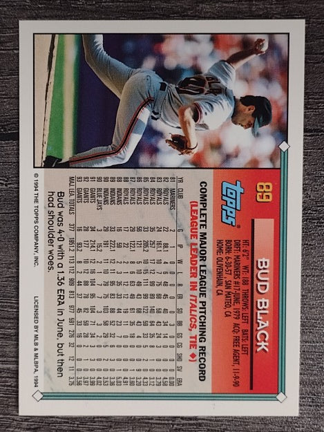 1994 Topps Gold #89 Bud Black
