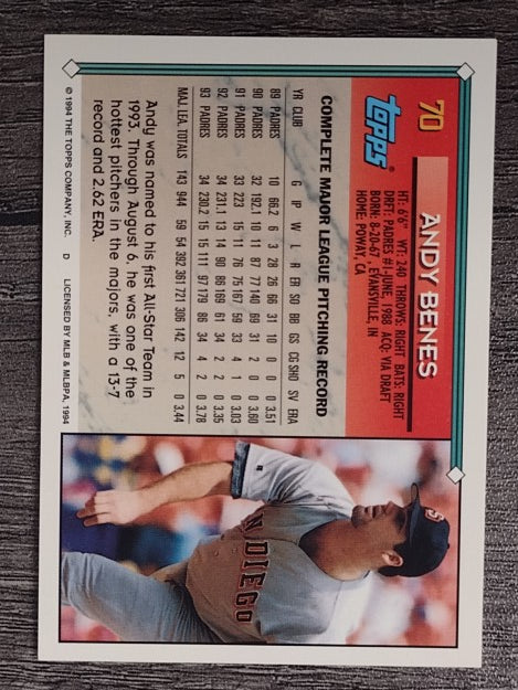 1994 Topps Gold #70 Andy Benes
