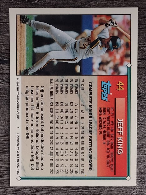 1994 Topps Gold #44 Jeff King