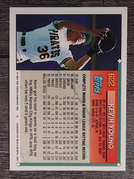 1994 Topps Gold #622 Kevin Young