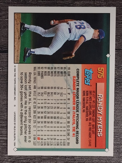 1994 Topps Gold #575 Randy Myers