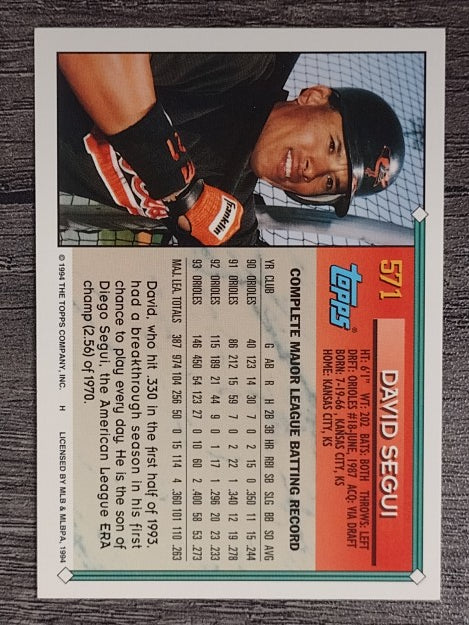1994 Topps Gold #571 David Segui