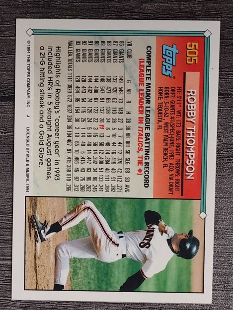 1994 Topps Gold #505 Robby Thompson