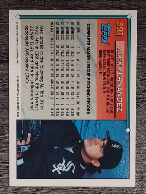1994 Topps Gold #599 Alex Fernandez