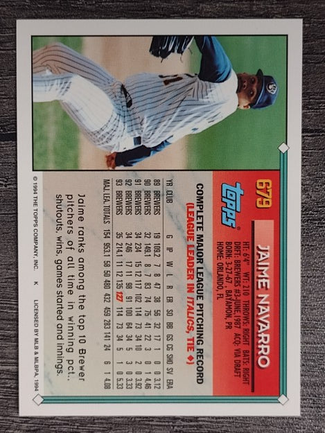 1994 Topps Gold #679 Jaime Navarro
